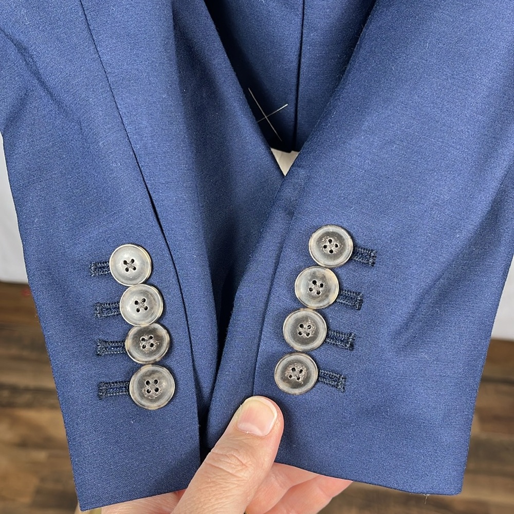 J. Crew Cropped Navy Blazer in City Twill. - Picture 7 of 12